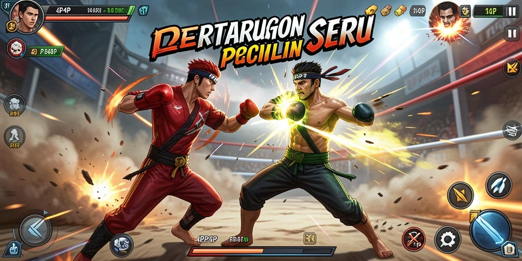 Tangkapan layar aksi seru dalam game 4P4P dengan pertarungan mendebarkan.