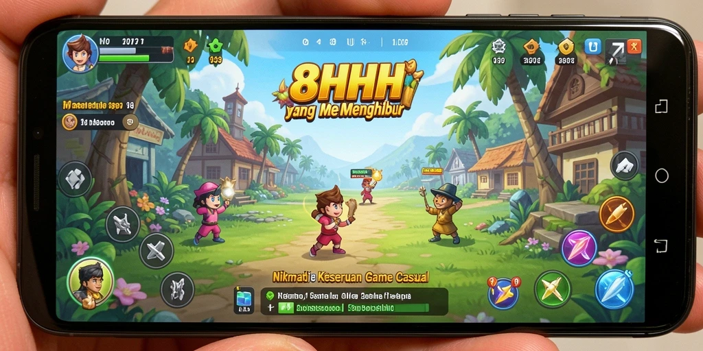Tampilan gameplay 8HHH yang seru dan menghibur.