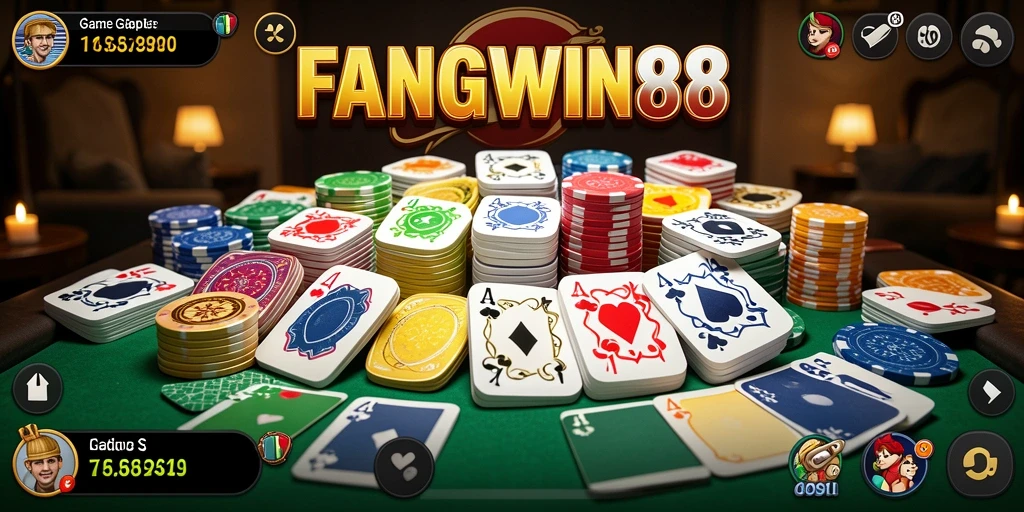 Tampilan gameplay seru FANGWIN88 dengan pemain yang bersaing di meja Gaple.