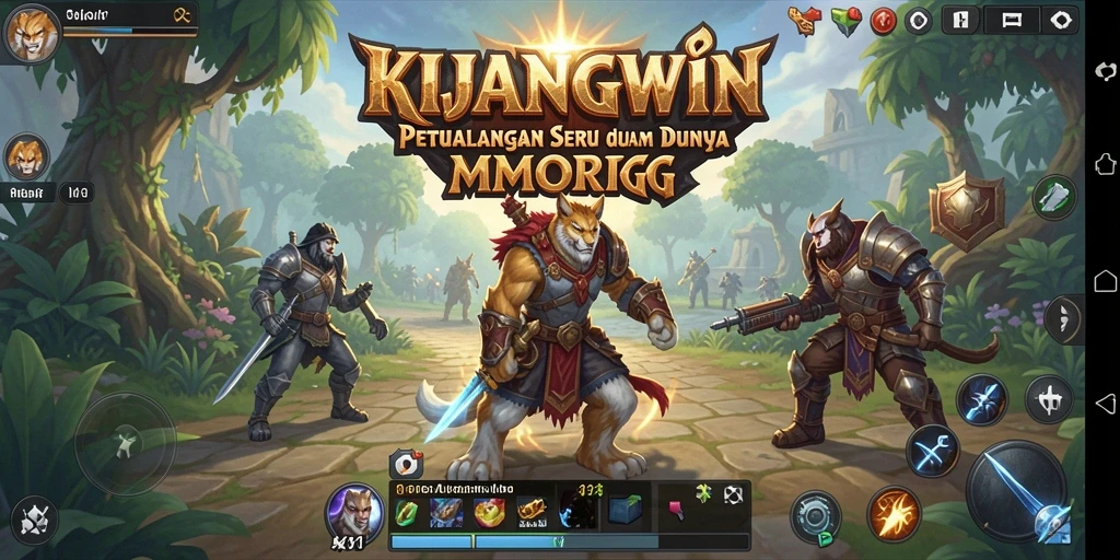 Screenshot utama KIJANGWIN menampilkan aksi seru dalam pertarungan MMORPG.