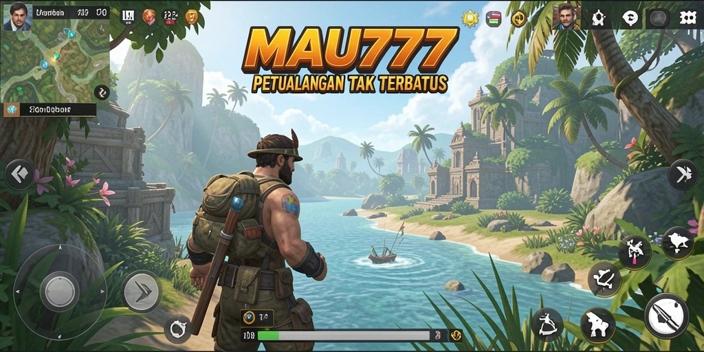 Screenshot gameplay MAU777 menampilkan dunia Open World yang luas dan interaktif.