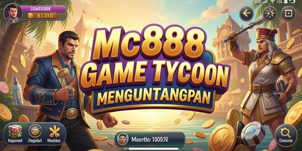Screenshot utama MC888 menampilkan gameplay seru dalam membangun bisnis Tycoon.
