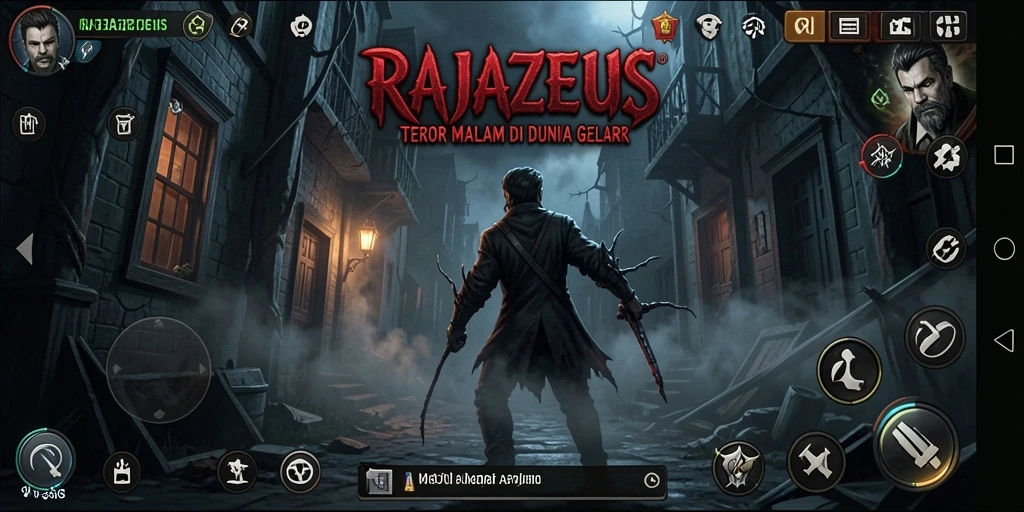 Gameplay RAJAZEUS yang menegangkan dengan suasana gelap.