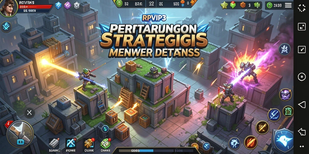 Screenshot menampilkan aksi seru dalam permainan Tower Defense RPVIP3.