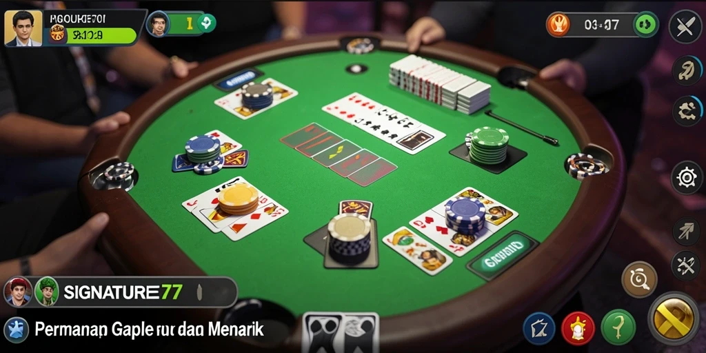 Tampilan gameplay SIGNATURE77 yang menarik saat bermain Gaple.