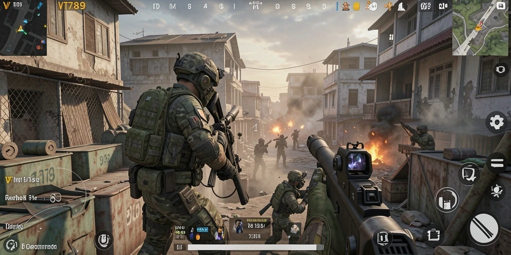 Tampilan gameplay seru di VT789 dengan aksi menembak yang memukau.
